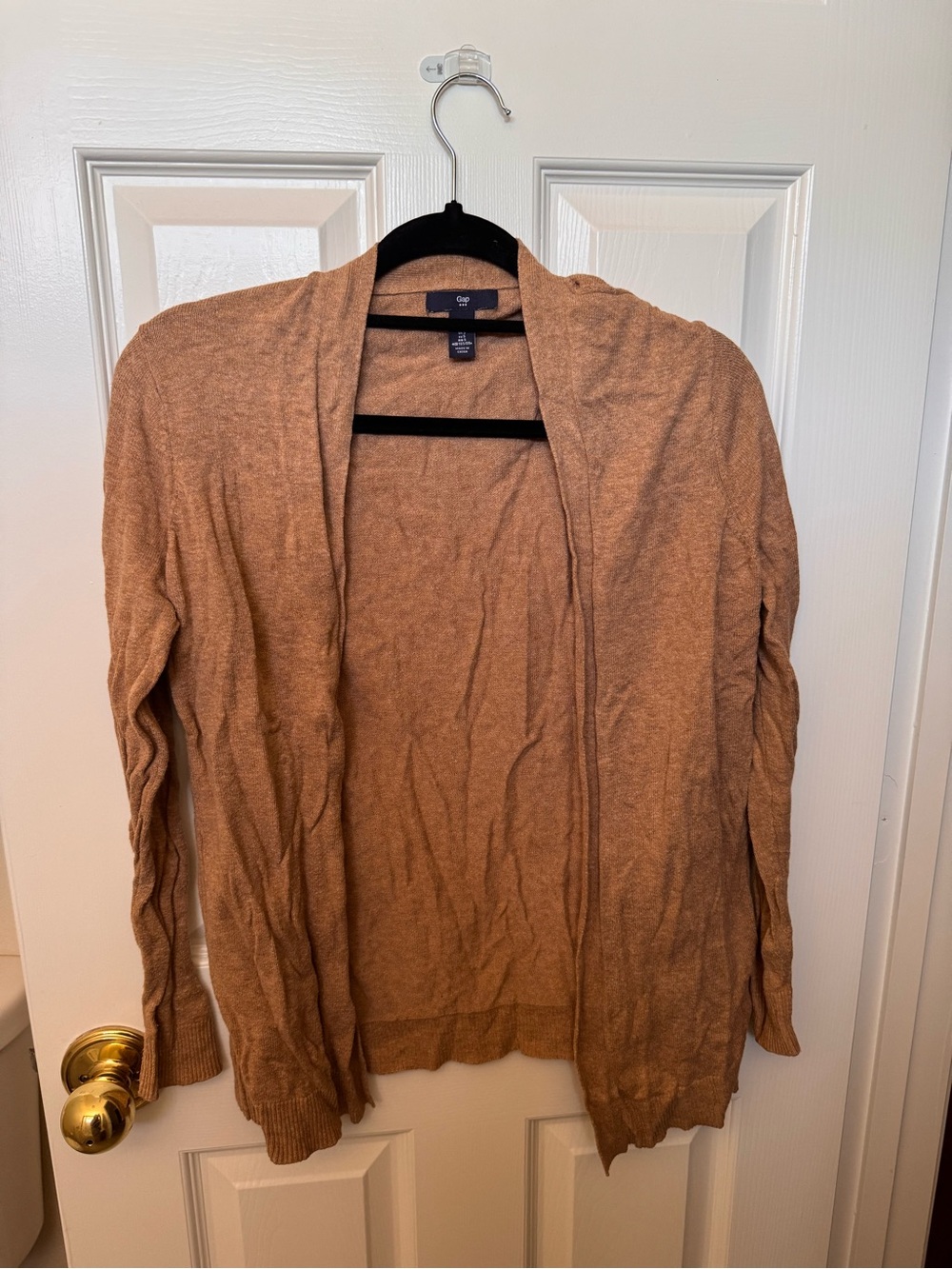 GAP Open-Front Cardigan Sweater in Tan